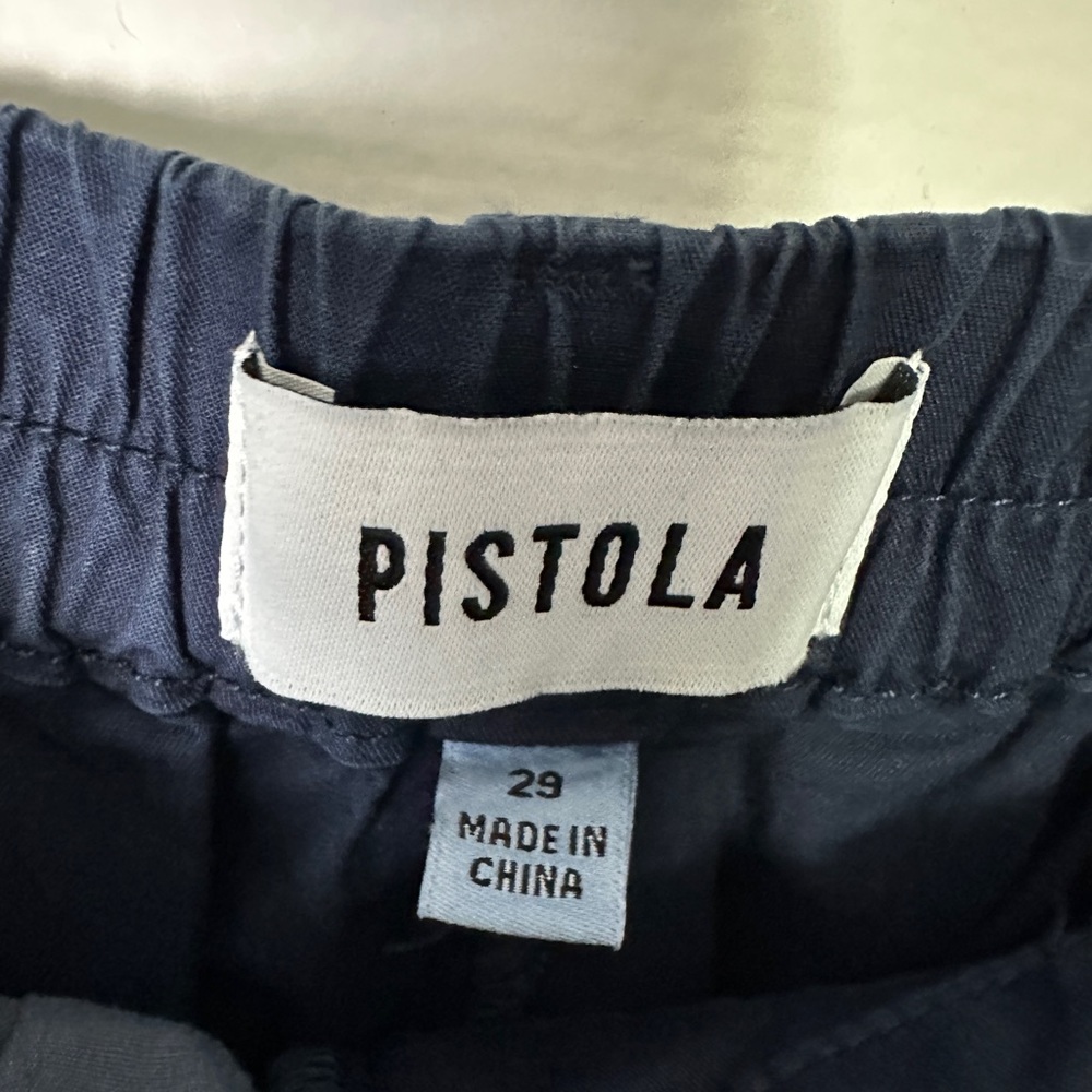 Pistola Estelle Mid Rise Washed Navy Cropped Pleated Trouser Women’s 29 NEW - Picture 5 of 10
